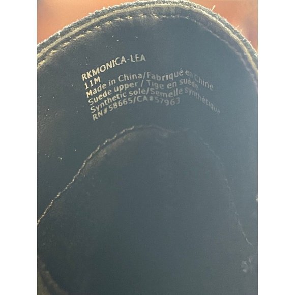 NORDSTROM Rack Rkmonica Lea Black Suede Soft Square Toe Chunky Heel Boot Size 11 - Picture 11 of 11